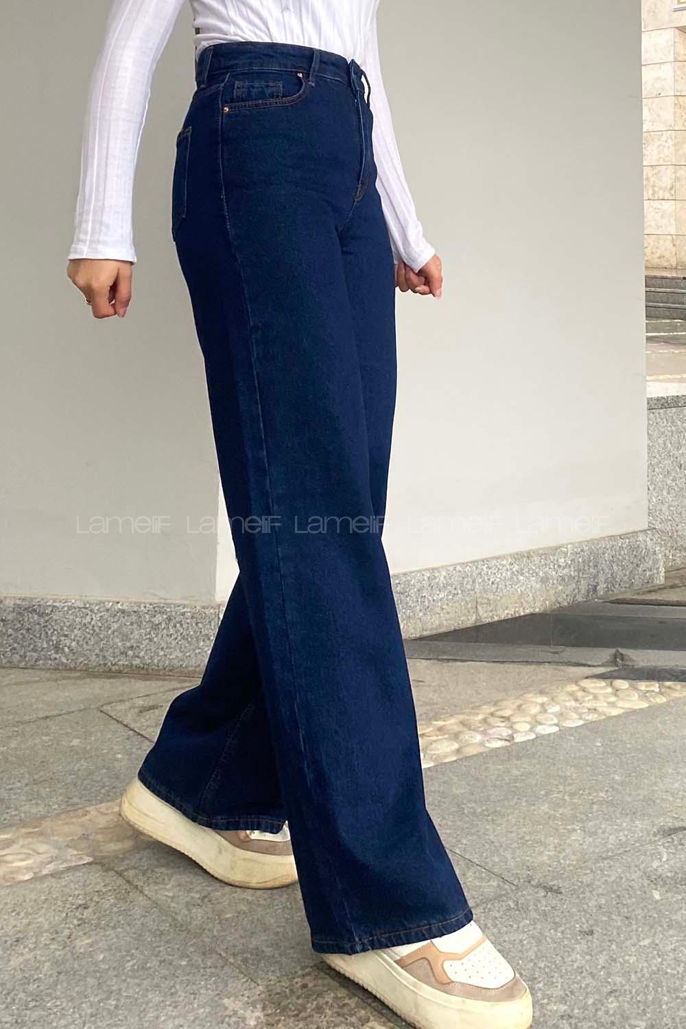 Blue-1 Denim Normal Waist Denim Pants