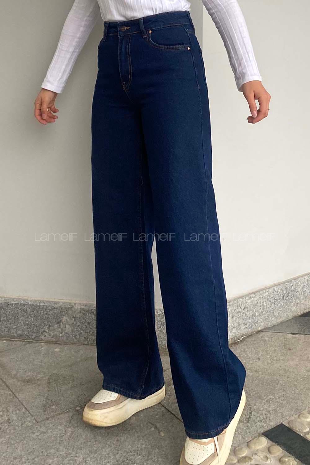 Blue-1 Denim Normal Waist Denim Pants