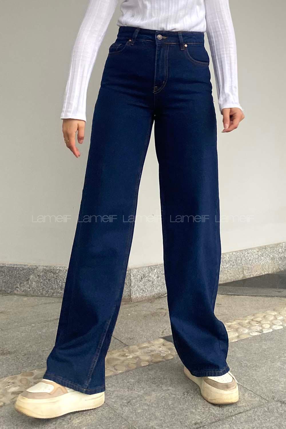 Blue-1 Denim Normal Waist Denim Pants