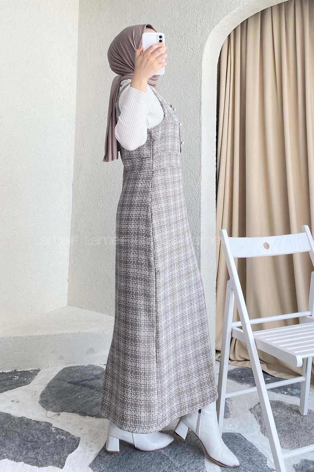 Modalamelif Önü Düğme Detaylı Jile  SoftKahve