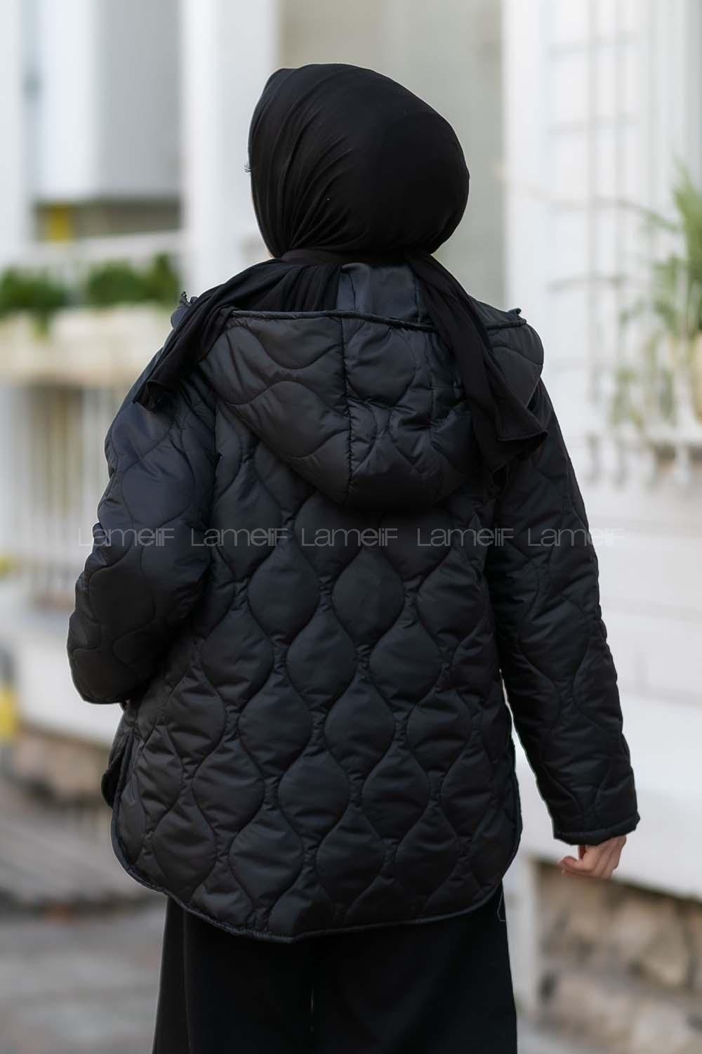 Modalamelif Kapitone Model Oversize Şişme Mont Siyah