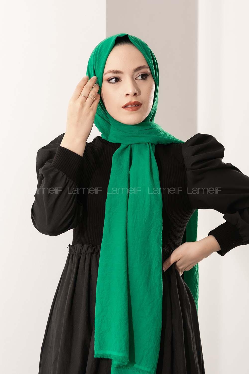 Modalamelif Banetti Yeşili Pamuk-Caz Şal