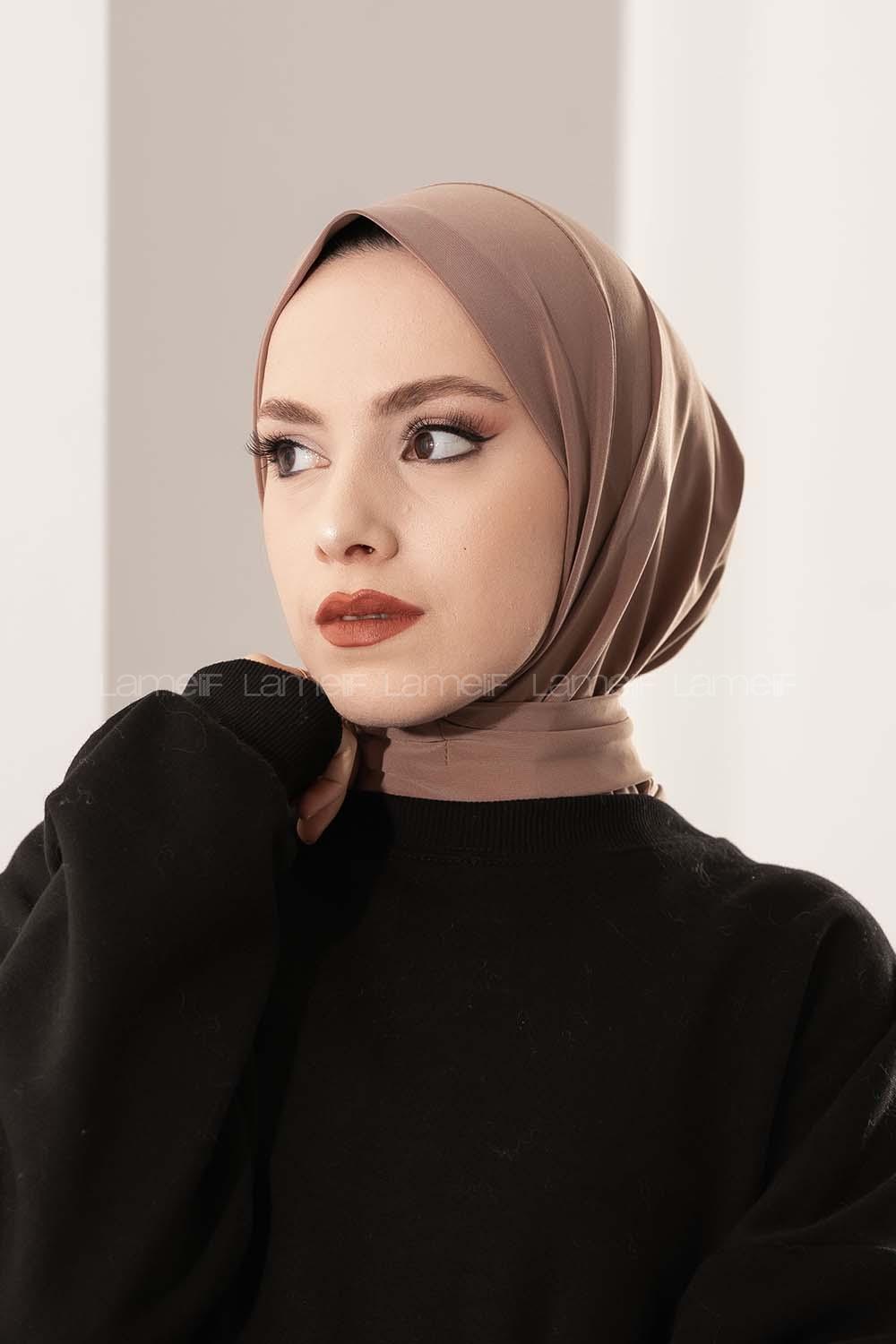 Modalamelif Çıtçıtlı Pratik Hijab Bone Camel