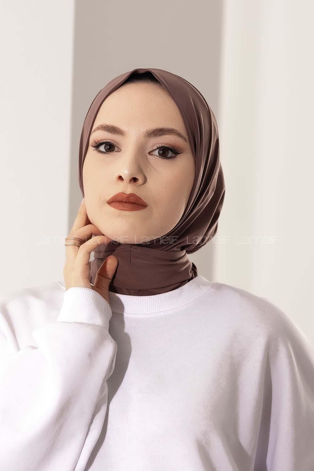 Modalamelif Çıtçıtlı Pratik Hijab Bone Eflatun