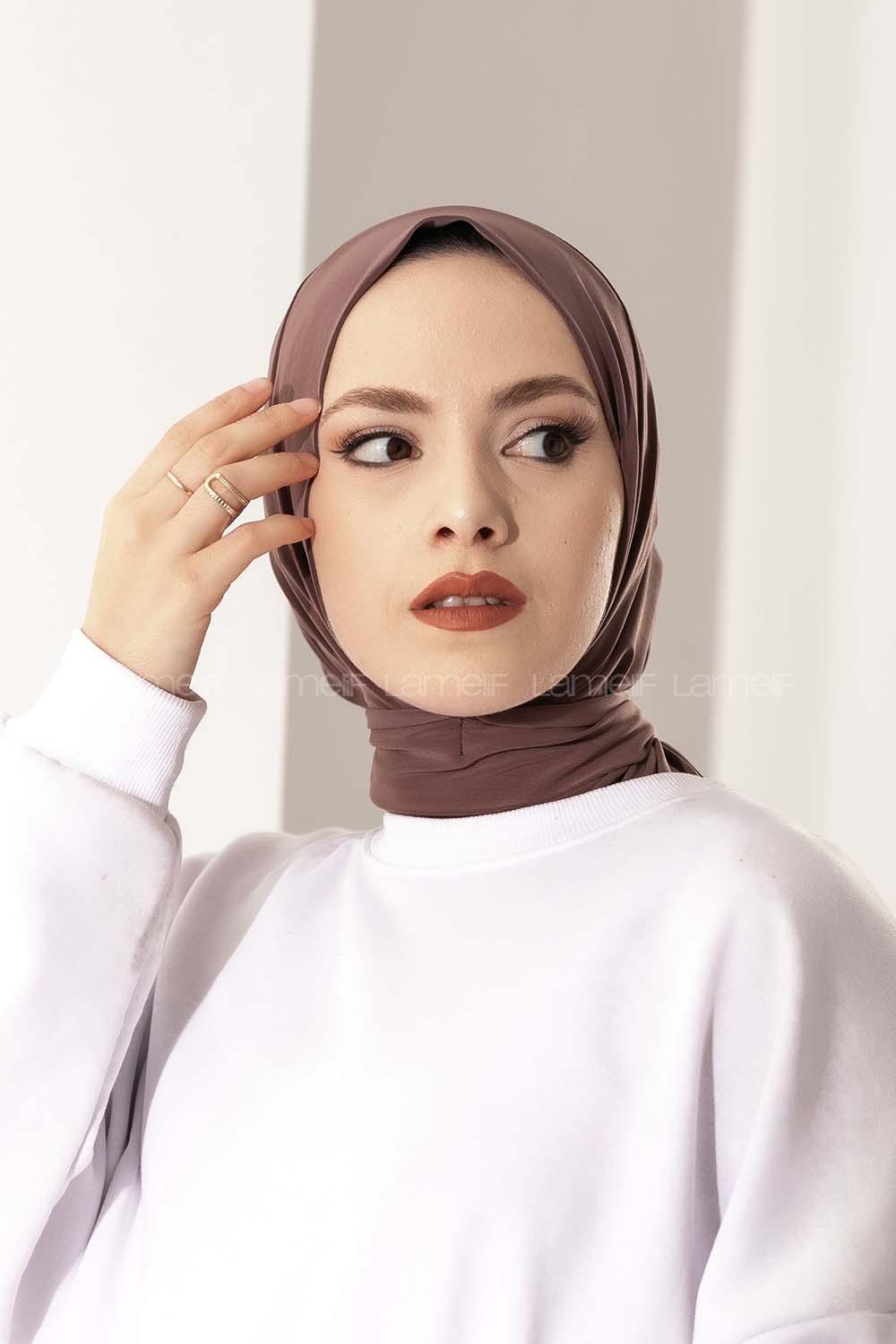 Modalamelif Çıtçıtlı Pratik Hijab Bone Eflatun