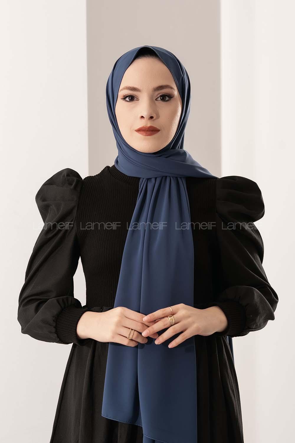 Modalamelif Petrol Mavisi  Medine İpeği Şal