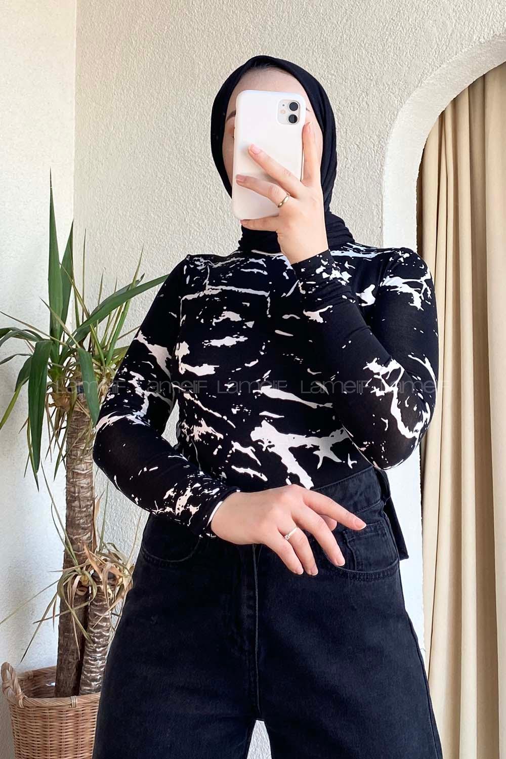 Black-2 Medium Crew Neck Long Arm Cotton Body