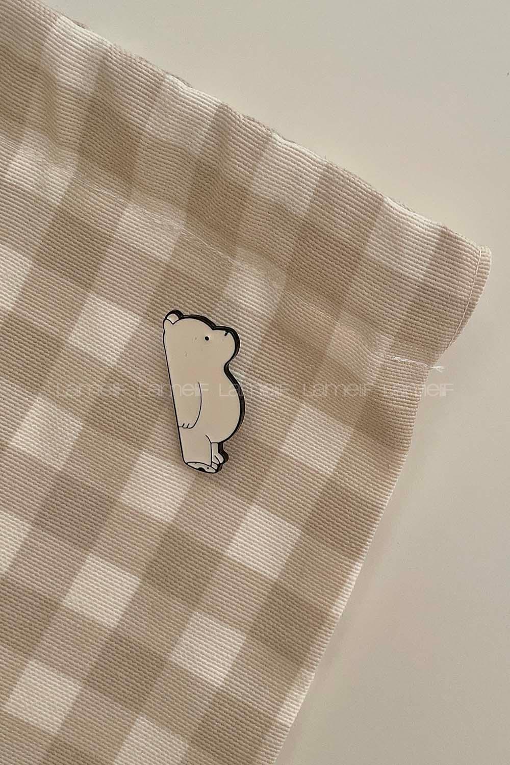 Lamelif Bear Desen Demir Broş