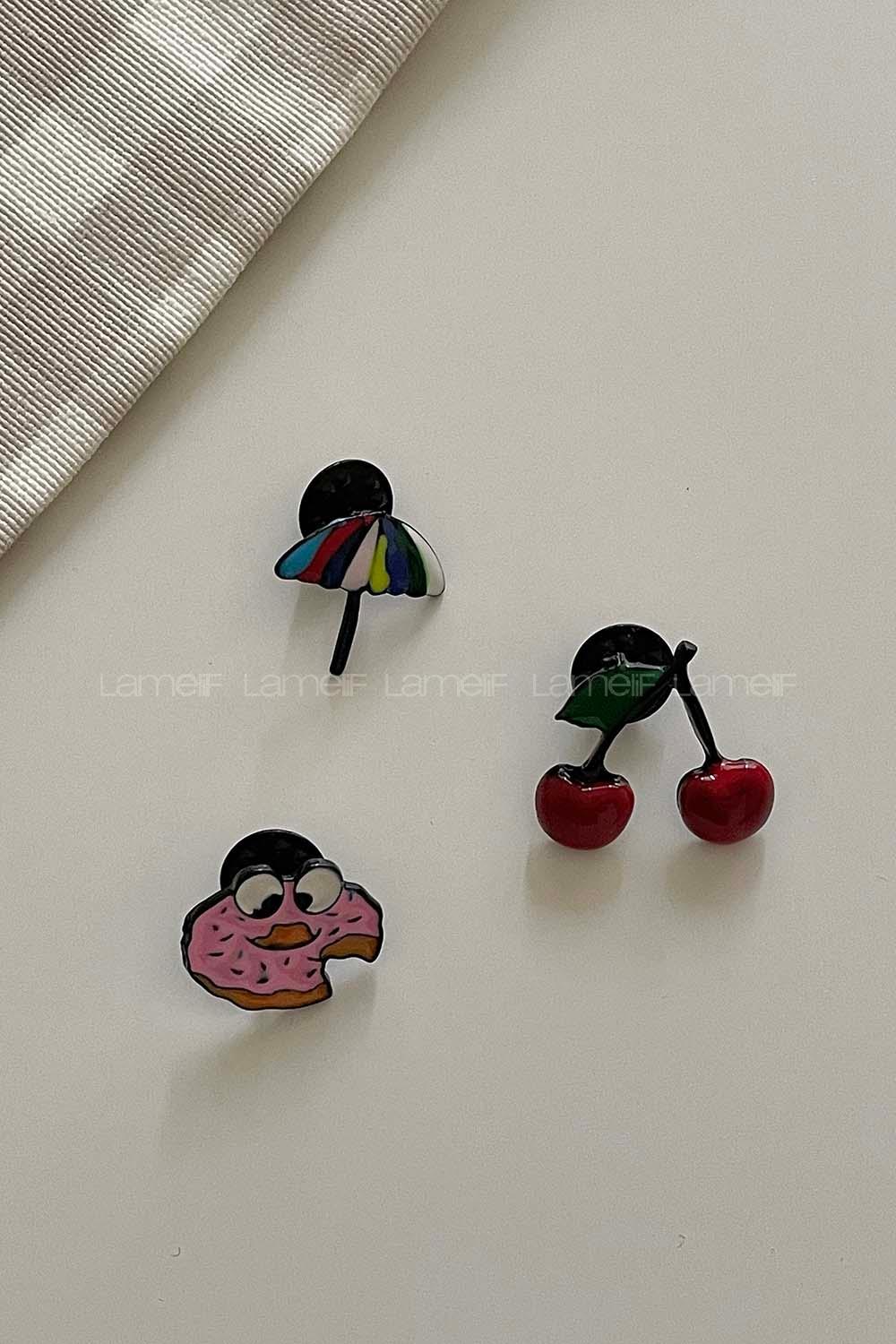 Modalamelif Kiraz 3lü Demir Broş