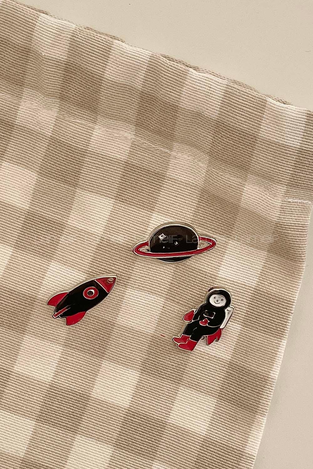 Modalamelif Uzay 3lü Demir Broş