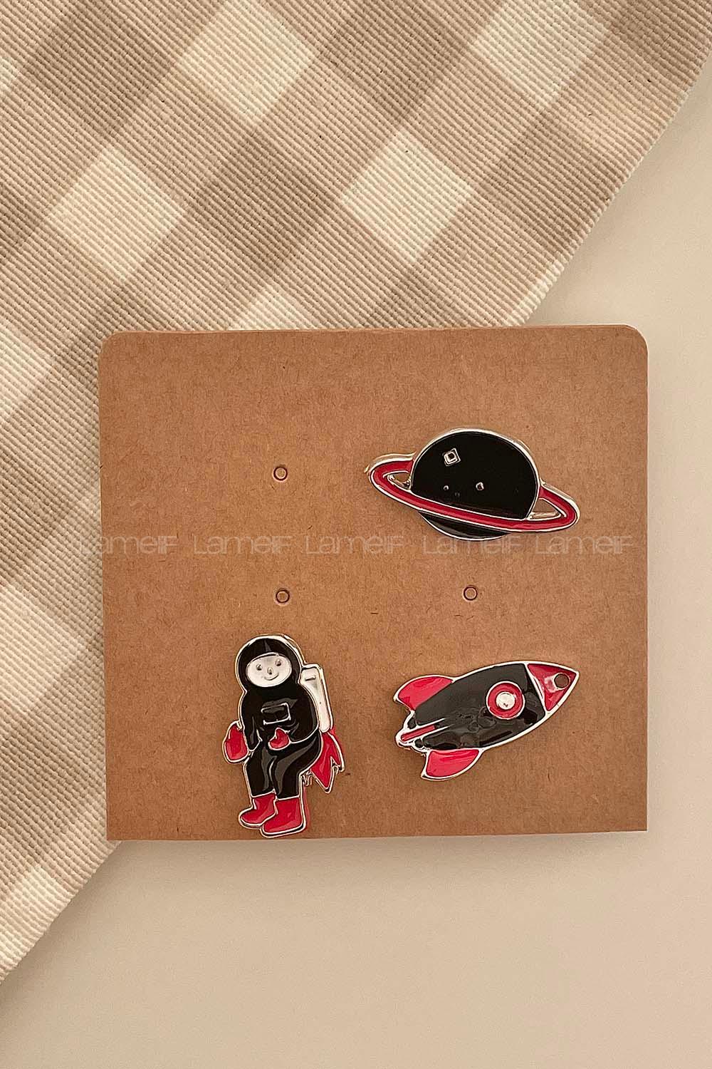 Modalamelif Uzay 3lü Demir Broş