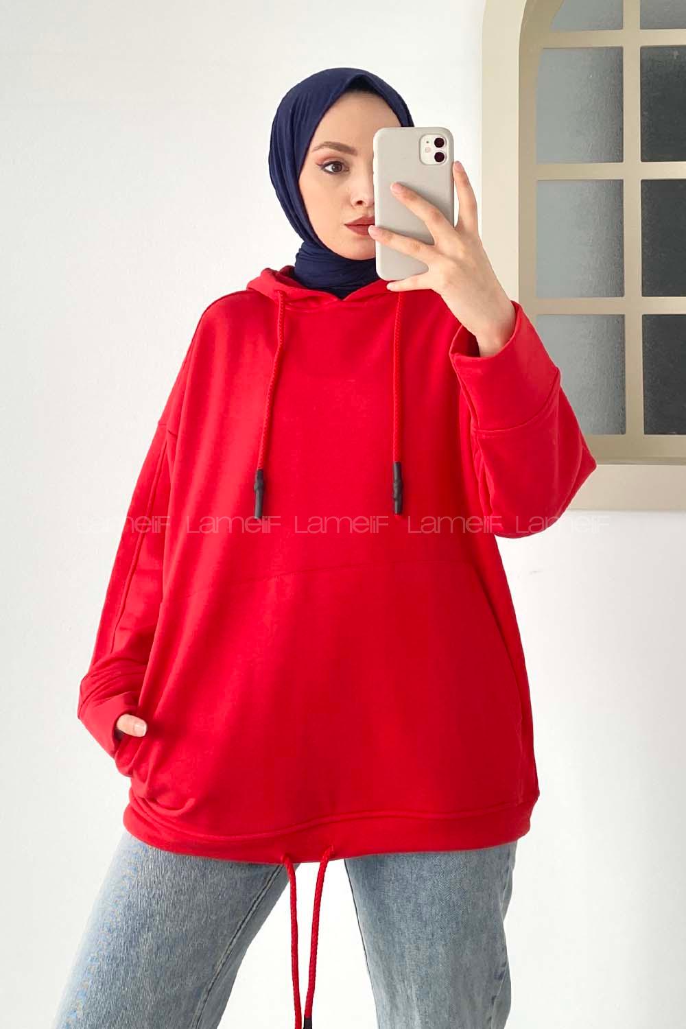 Modalamelif Kırmızı Berendıne Z Üç İplik Sweat