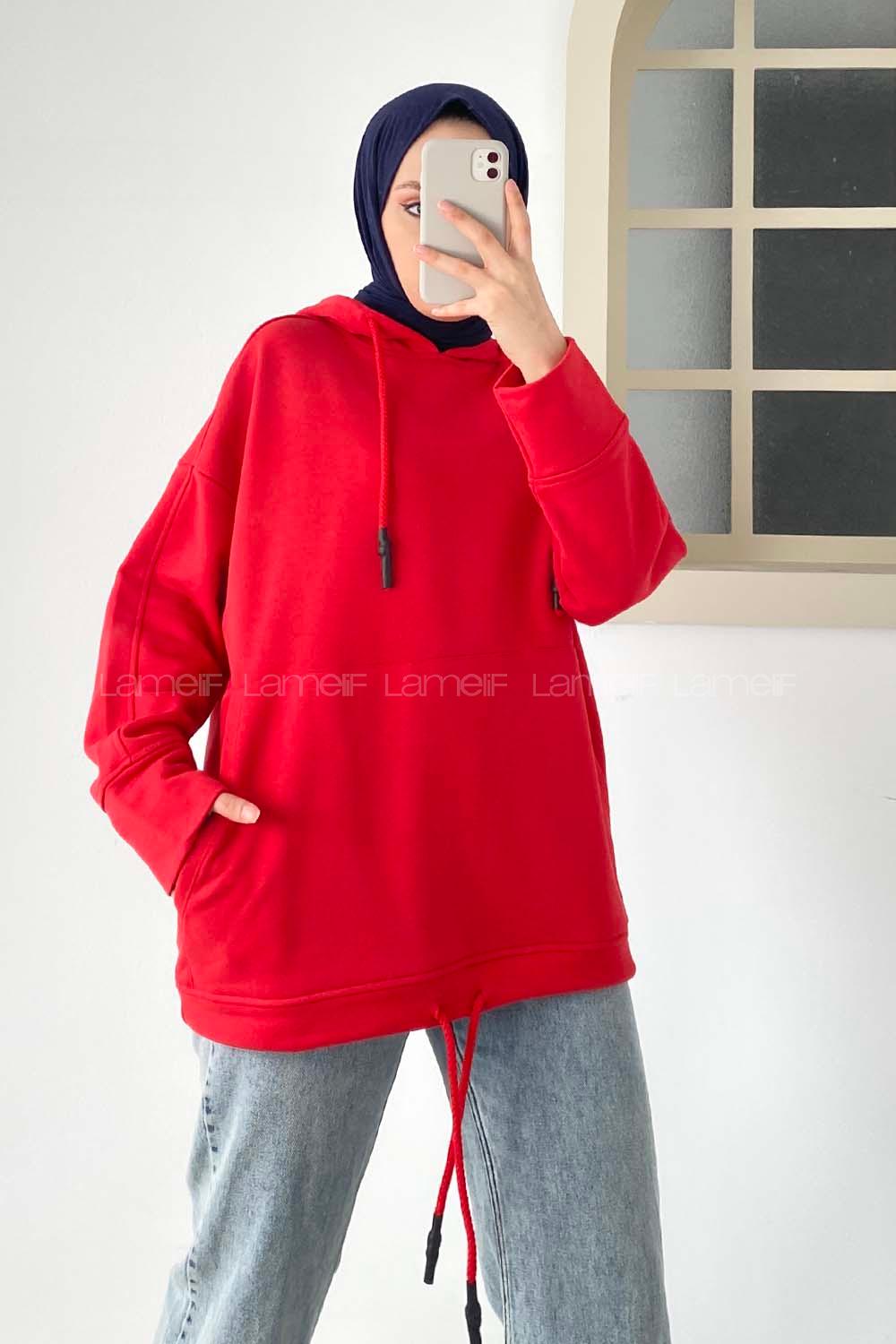 Modalamelif Kırmızı Berendıne Z Üç İplik Sweat