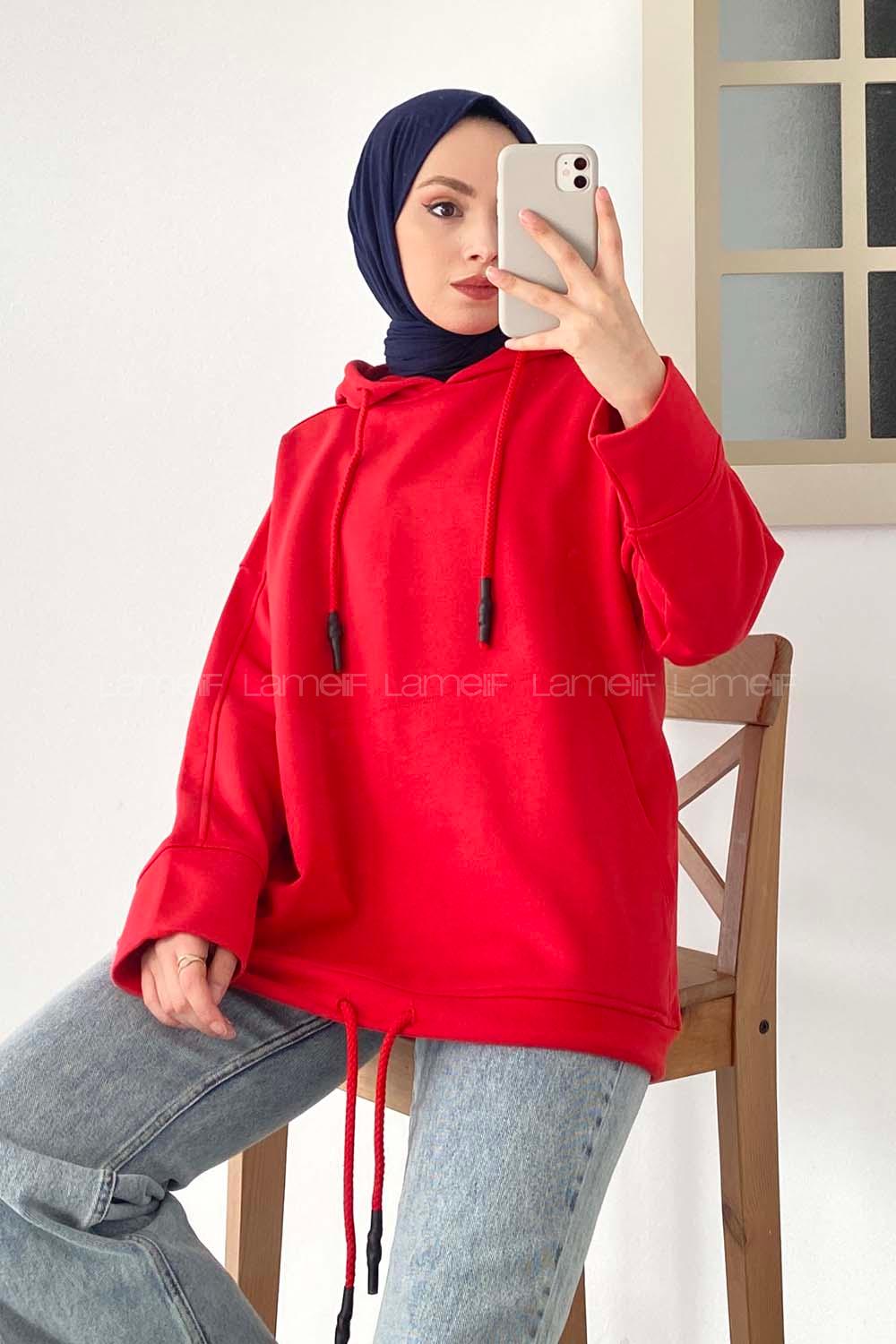 Modalamelif Kırmızı Berendıne Z Üç İplik Sweat