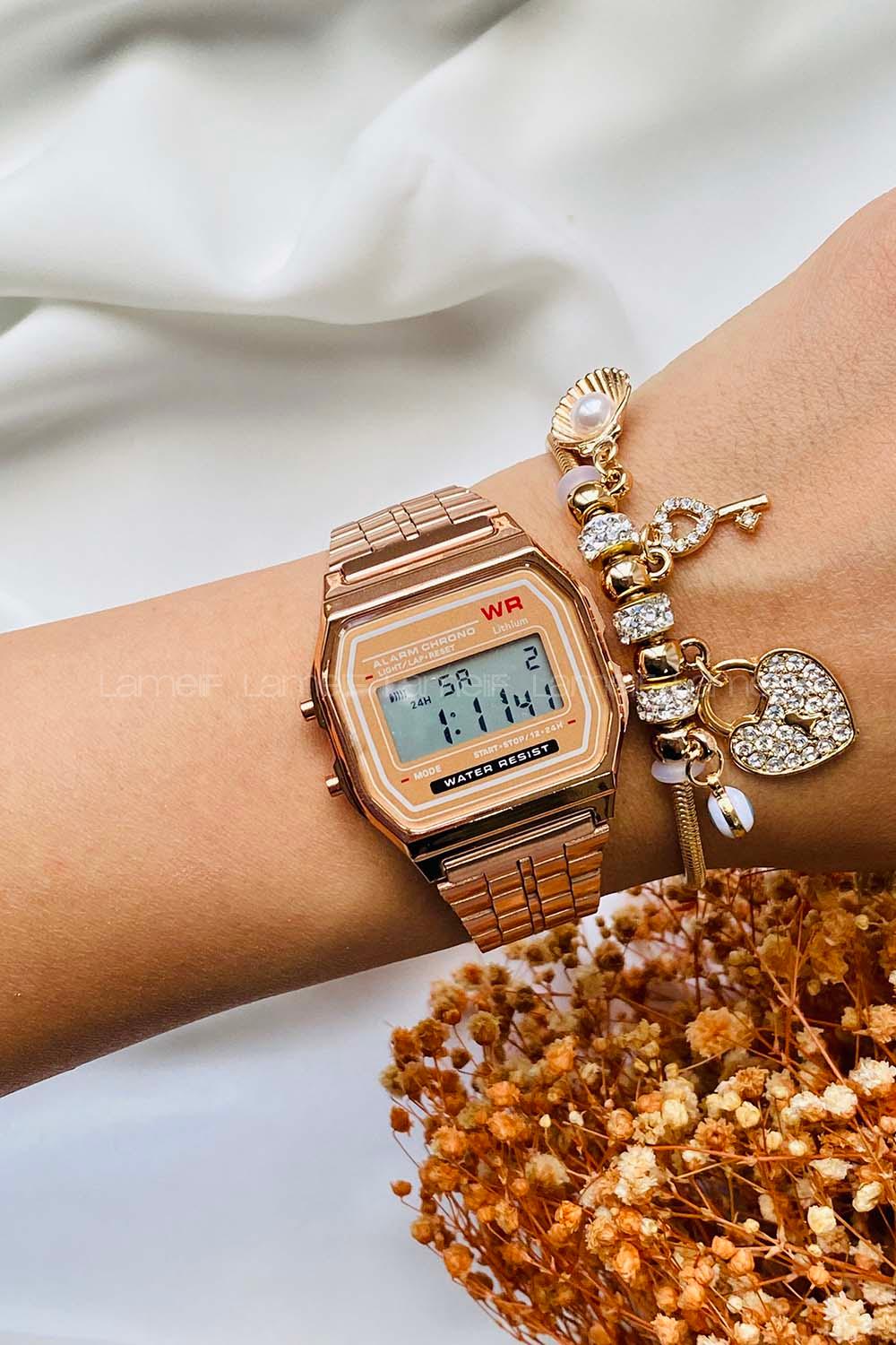 Lamelif Retro Rose Gold Renk Saat