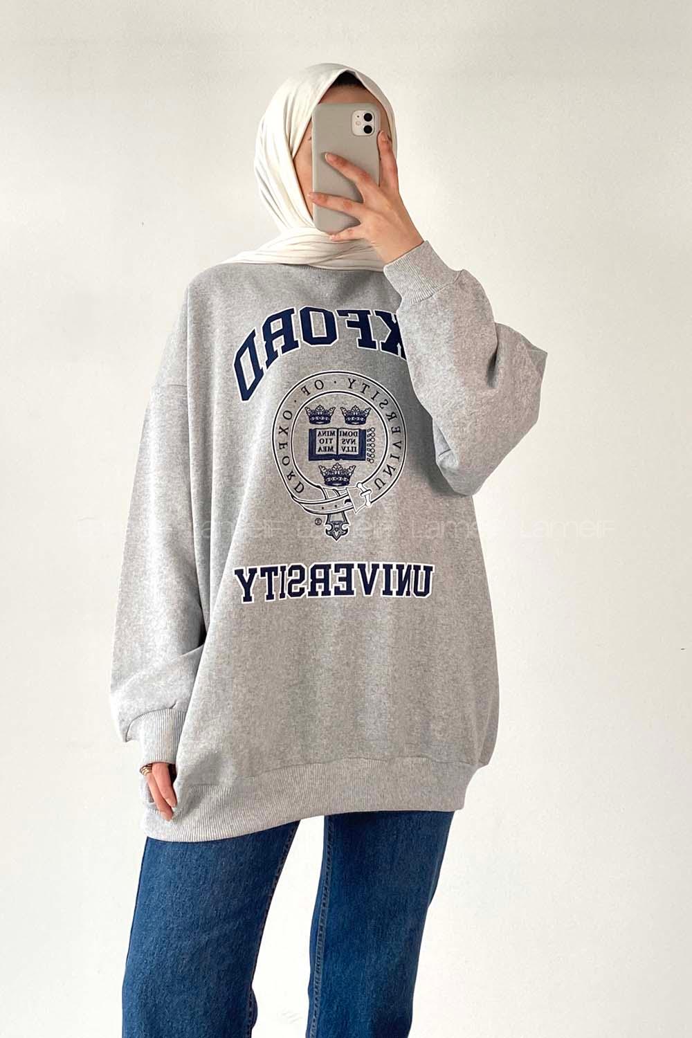 Gray Medium Crew Neck Long Arm Sweatshirt