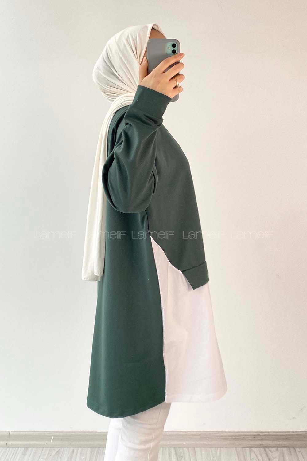 Modalamelif Dakron Renk Garnili Sweat Zümrüt