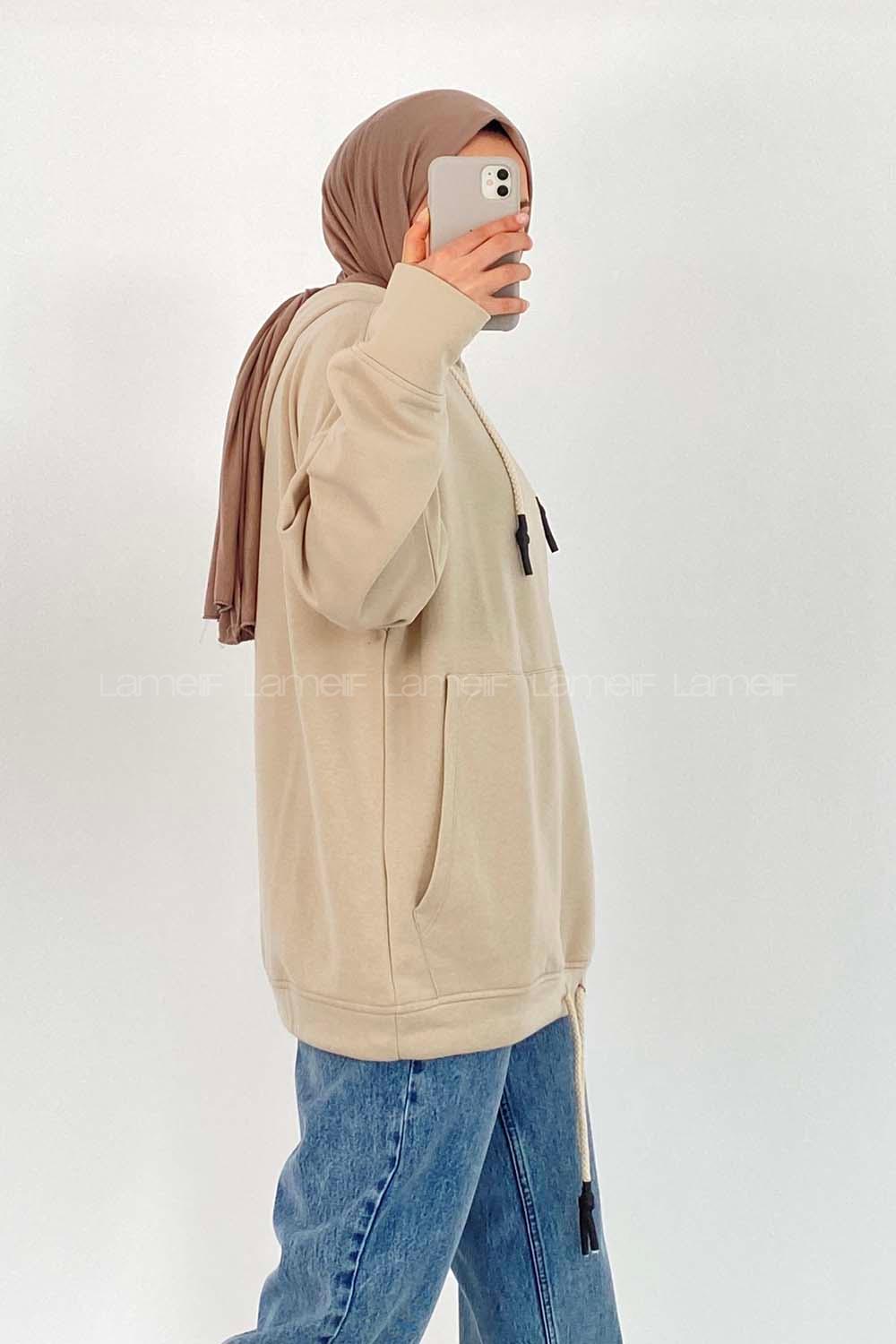 Modalamelif  Berendıne Z Üç İplik Sweat Bej