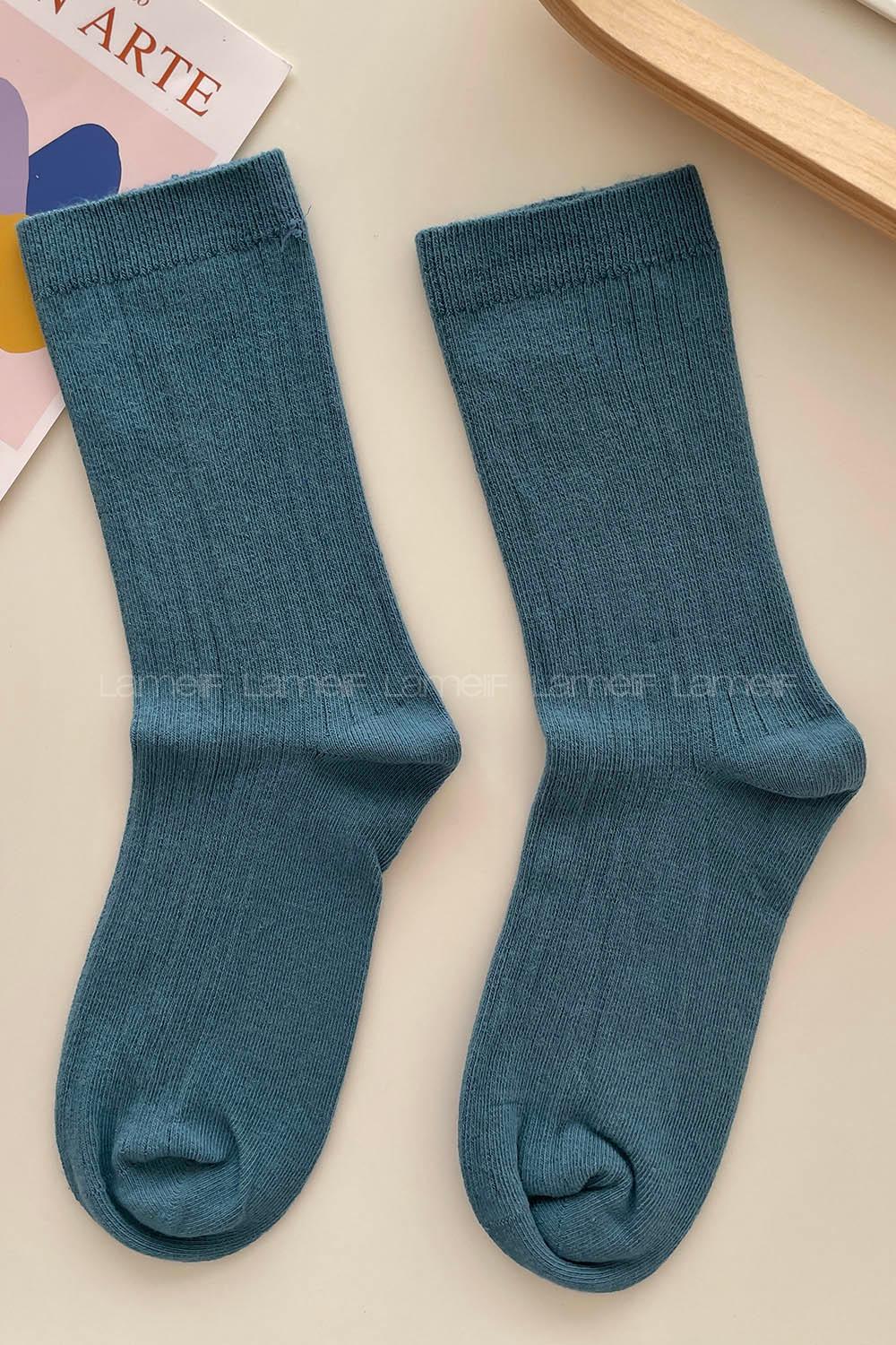 Modalamelif İnce Fitilli İndigo Çorap