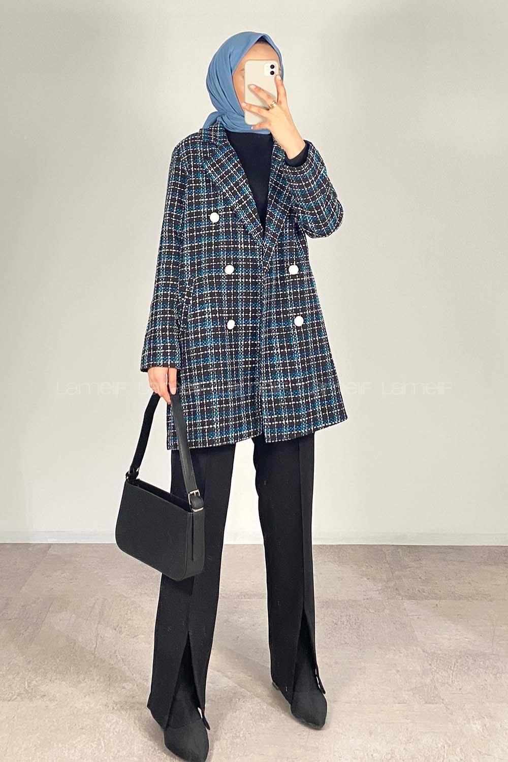 Indigo Shirt Collar Long Arm Cotton Jacket