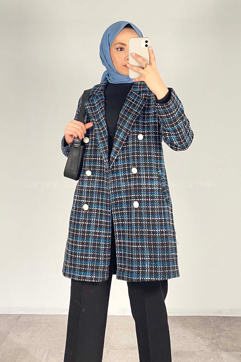 Indigo Shirt Collar Long Arm Cotton Jacket