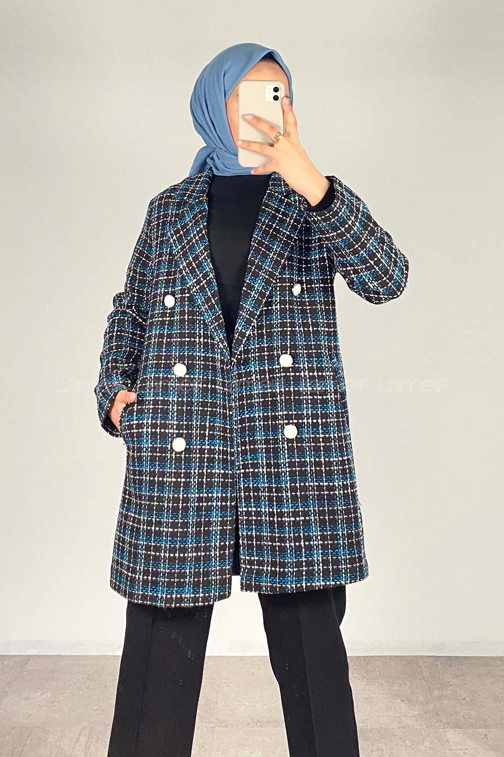 Indigo Shirt Collar Long Arm Cotton Jacket