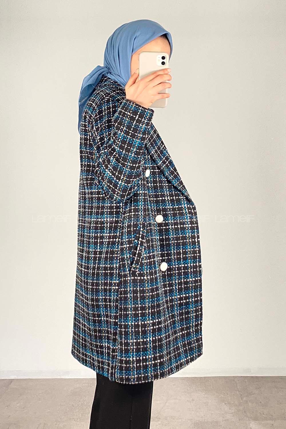 Indigo Shirt Collar Long Arm Cotton Jacket
