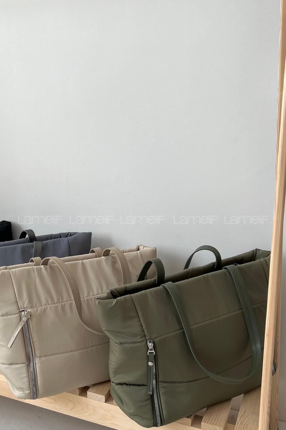 Modalamelif Çift Fermuar Detaylı Çanta Haki