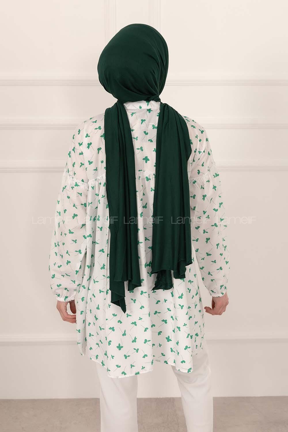 Modalamelif Hakim Yaka Desenli Tunik Yeşil