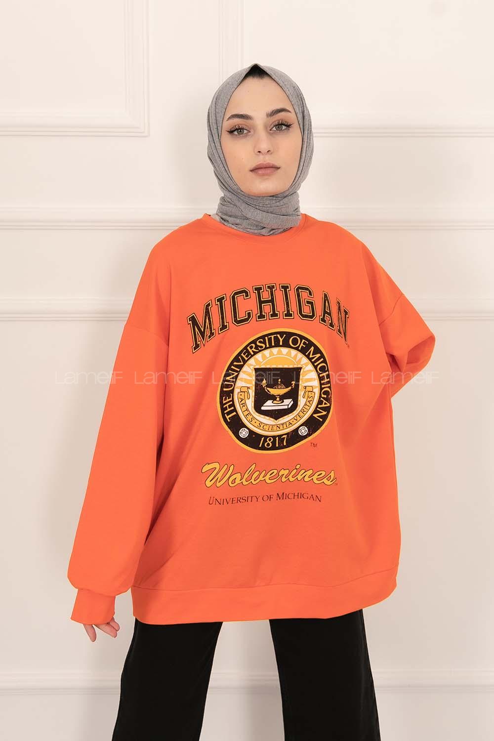 Modalamelif Önü Yazı Ve Arma Baskılı Salaş Sweat Oranj