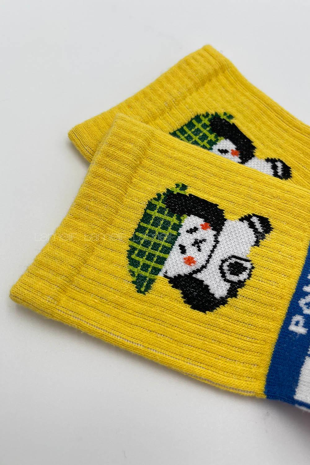 Modalamelif Grid Panda Çorap Sarı