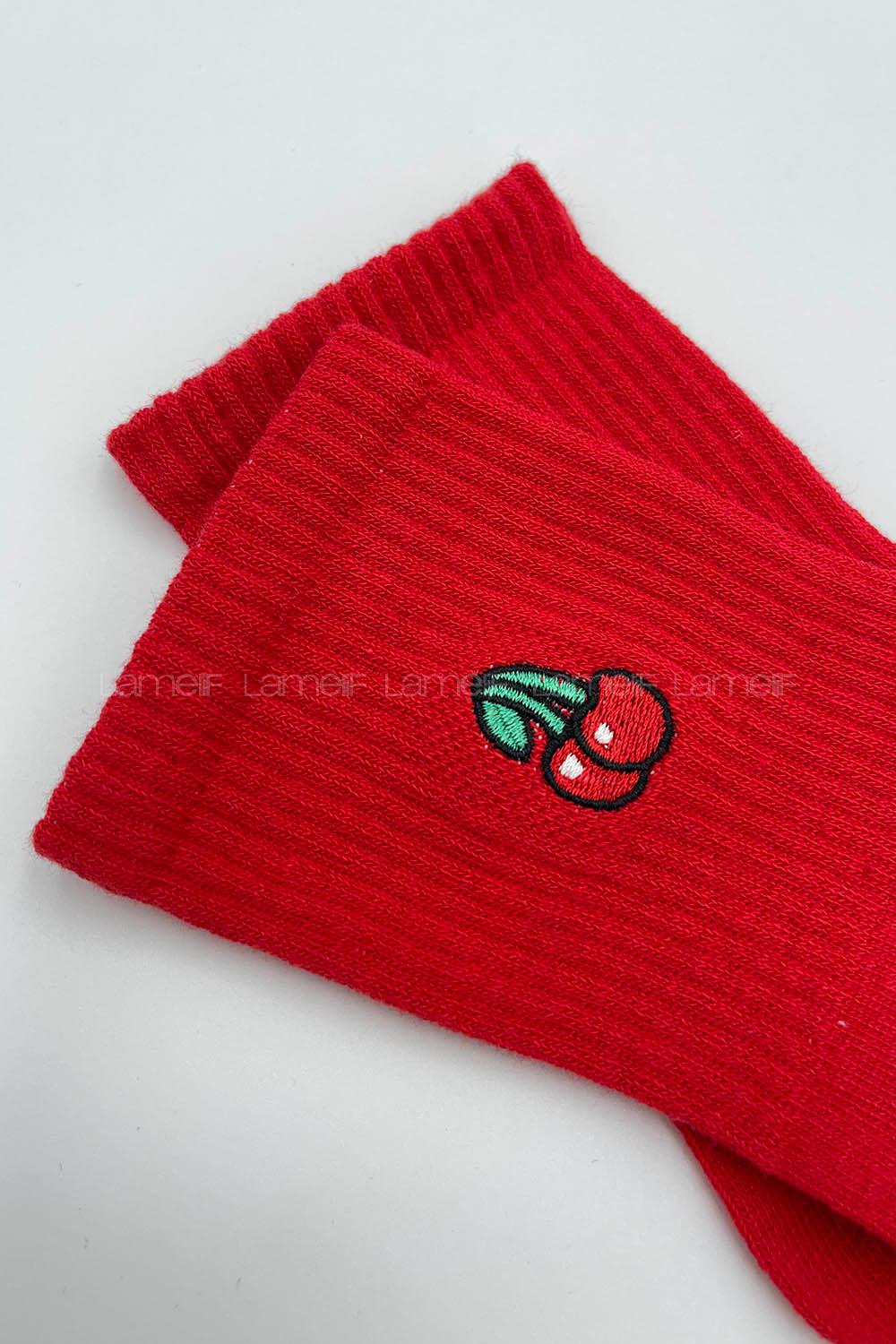 Modalamelif Kiraz Desenli Soket Çorap