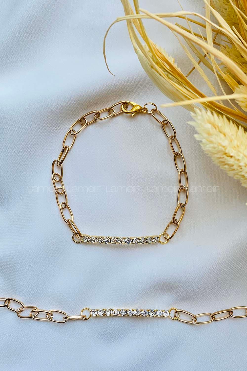 Modalamelif Gold Su Yolu Detaylı Bileklik