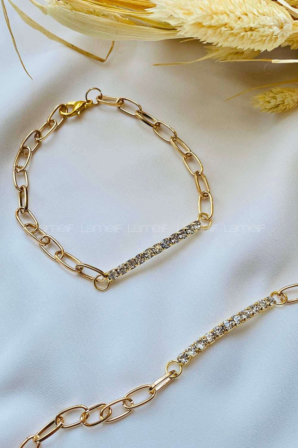 Modalamelif Gold Su Yolu Detaylı Bileklik