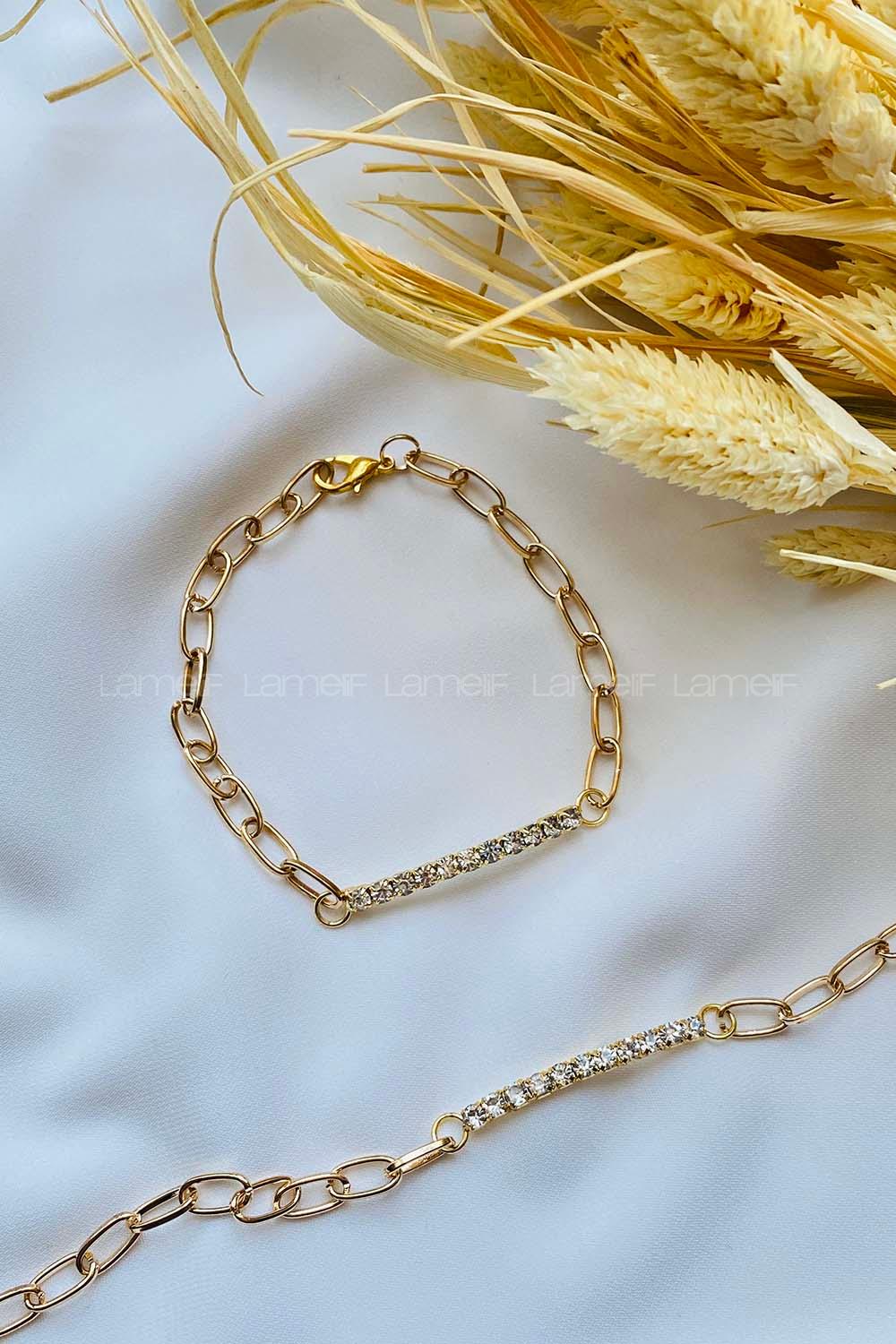 Modalamelif Gold Su Yolu Detaylı Bileklik