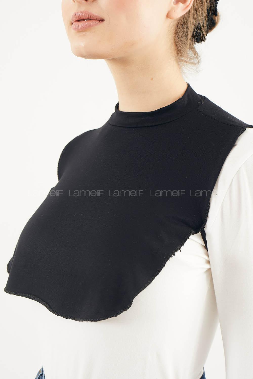 Lamelif Düz Penye Boyunluk Siyah