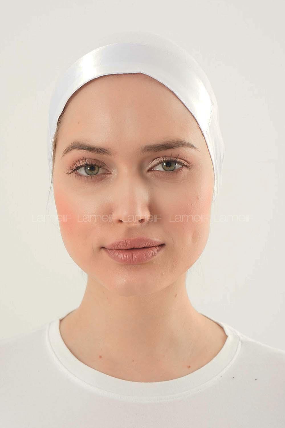 Modalamelif Penye Üstü Saten Bone Beyaz