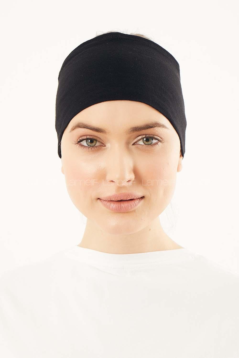 Lamelif Silikonlu Bandana Bone Siyah