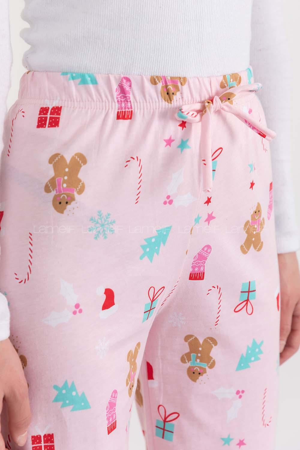 Pink Shirt Collar Long Arm Without Accessories Cotton Fabric Regular Trousers Comfortable Pyjamas