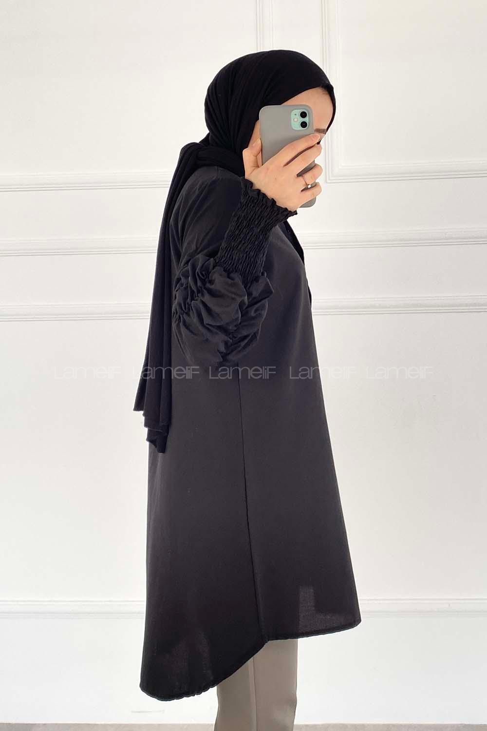 Black Shirt Collar Long Arm Viscose Fabric Printed Shirt