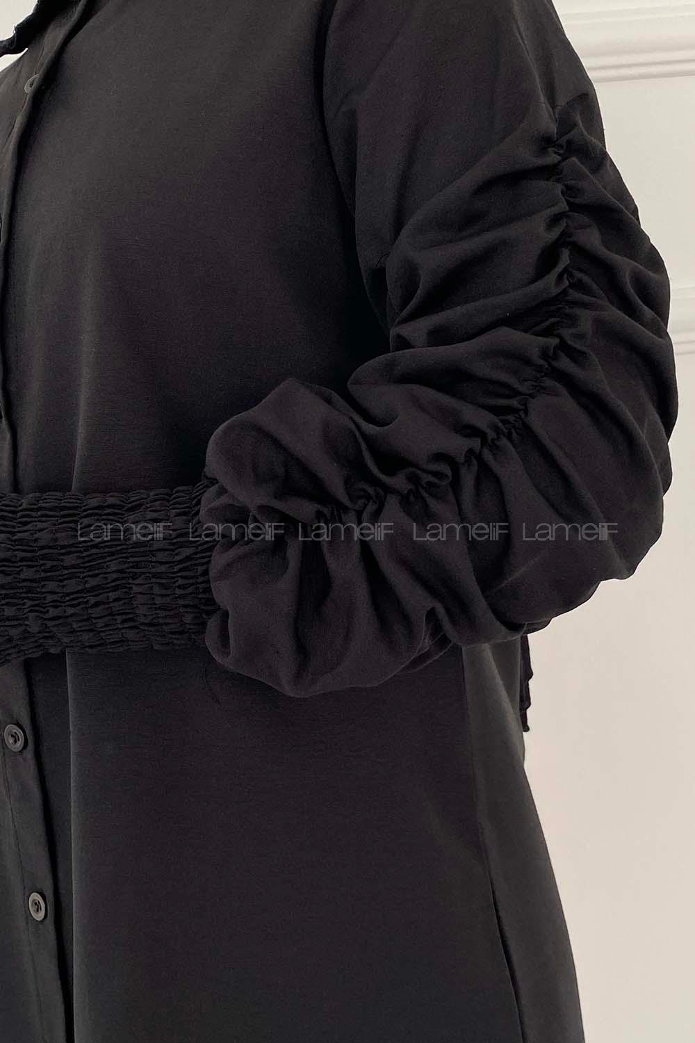 Black Shirt Collar Long Arm Viscose Fabric Printed Shirt