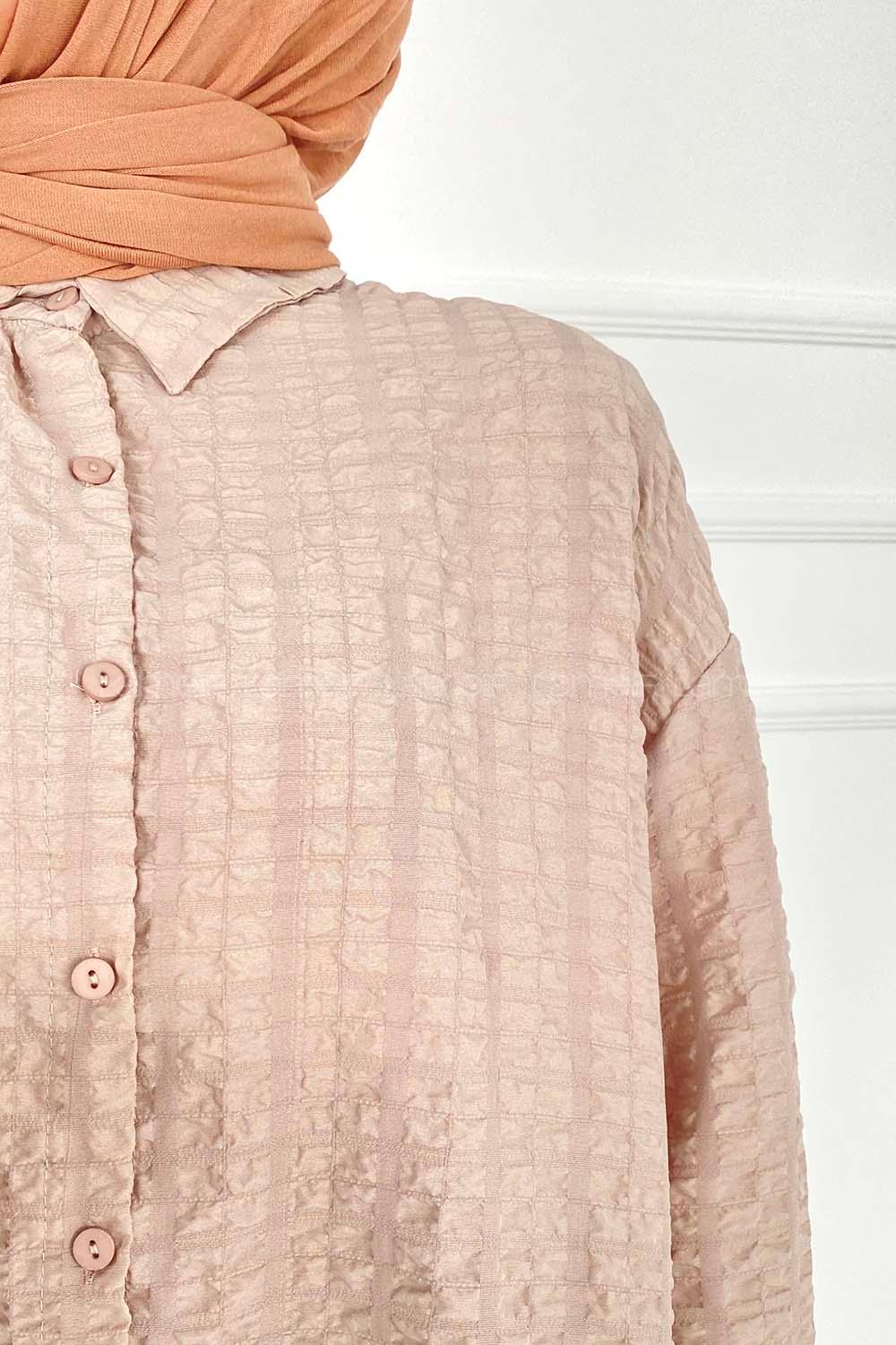 Stone Shirt Collar Long Arm Cotton Unprinted Shirt