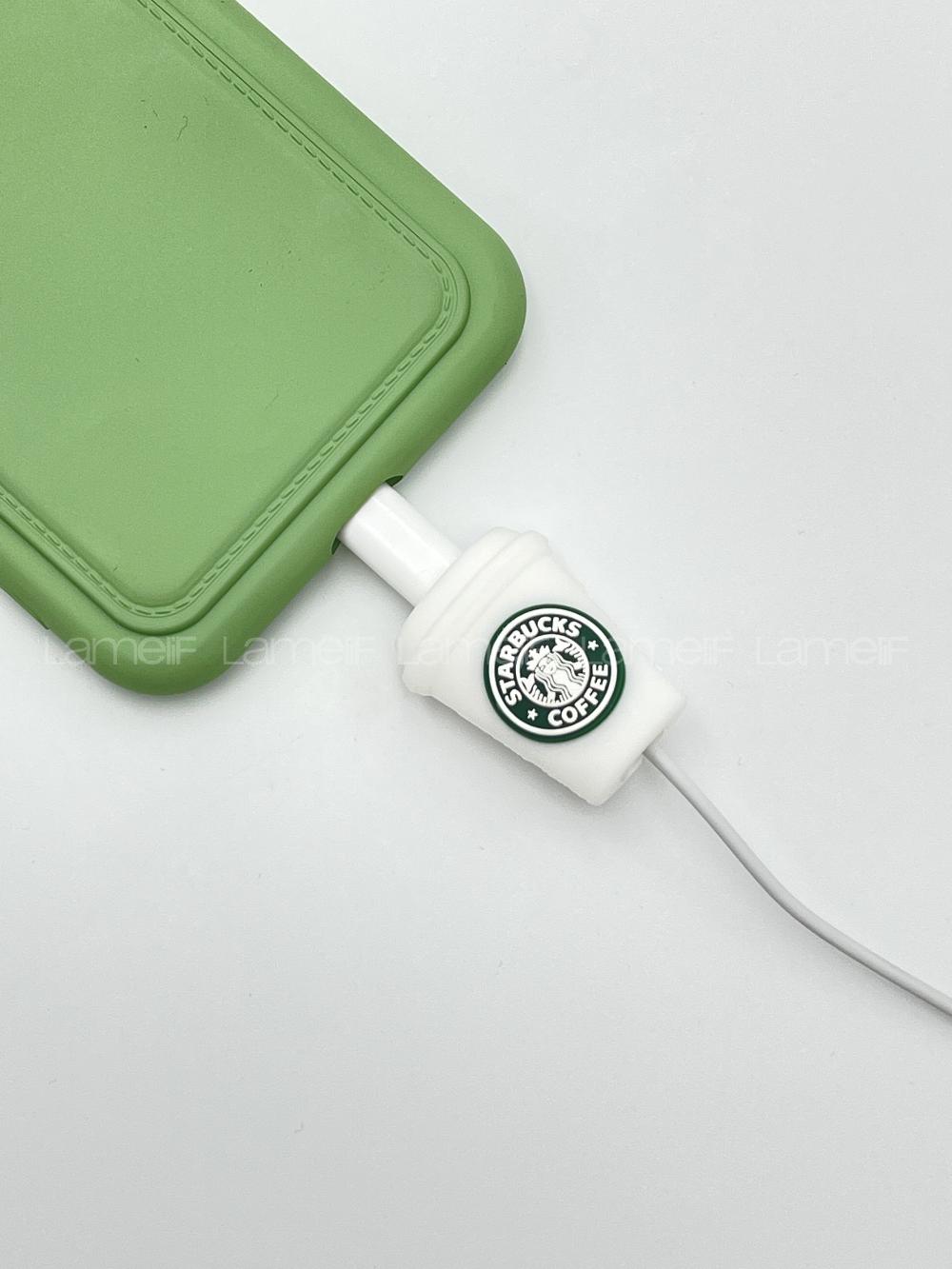 Lamelif Starbucks Kablo Koruyucu Beyaz