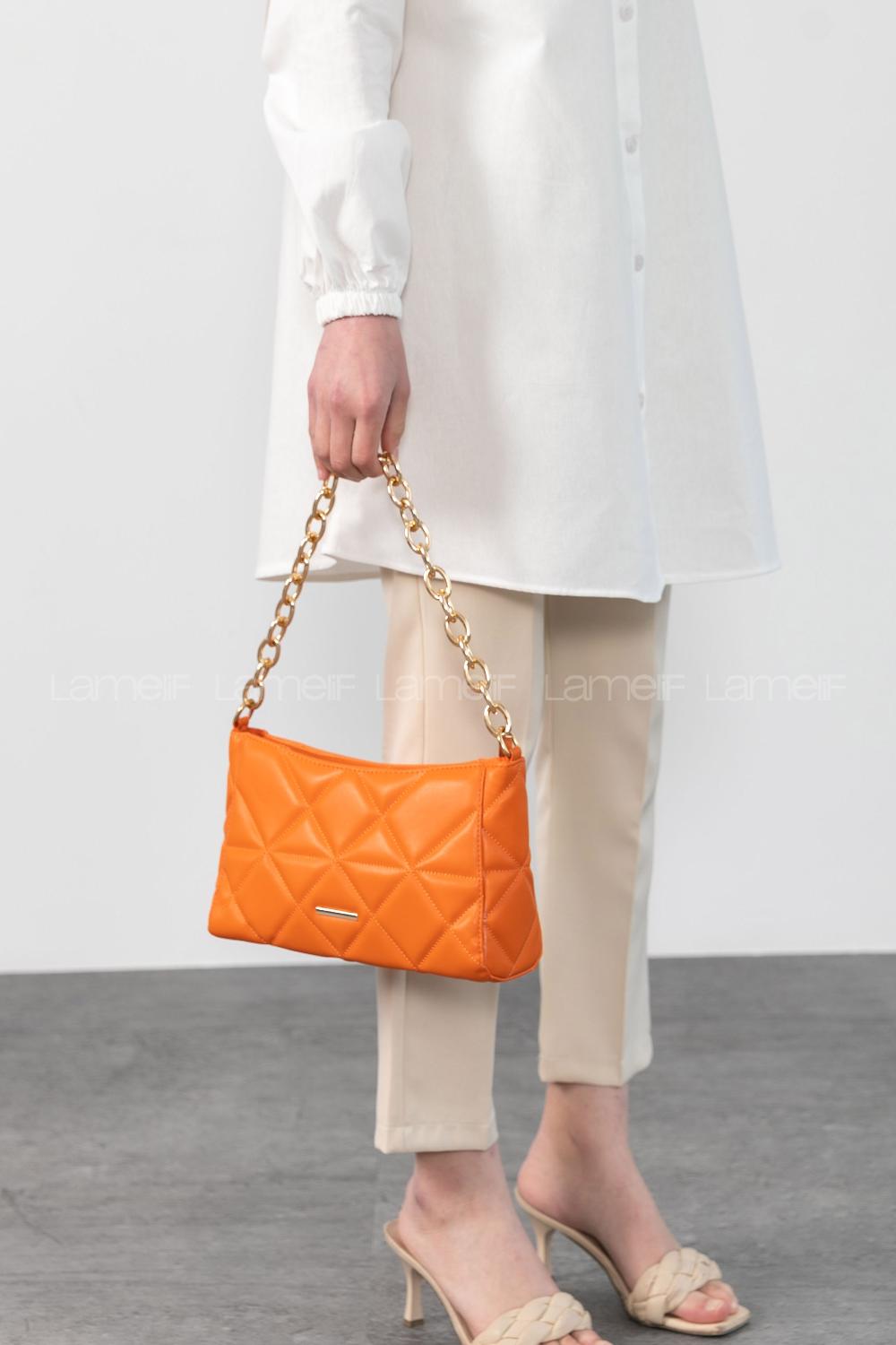 Orange Buckle Skin Hand Bag Arm Bag Bag