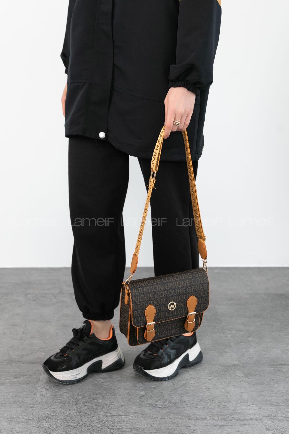 Brown Buckle Skin Hand Bag Arm Bag Bag