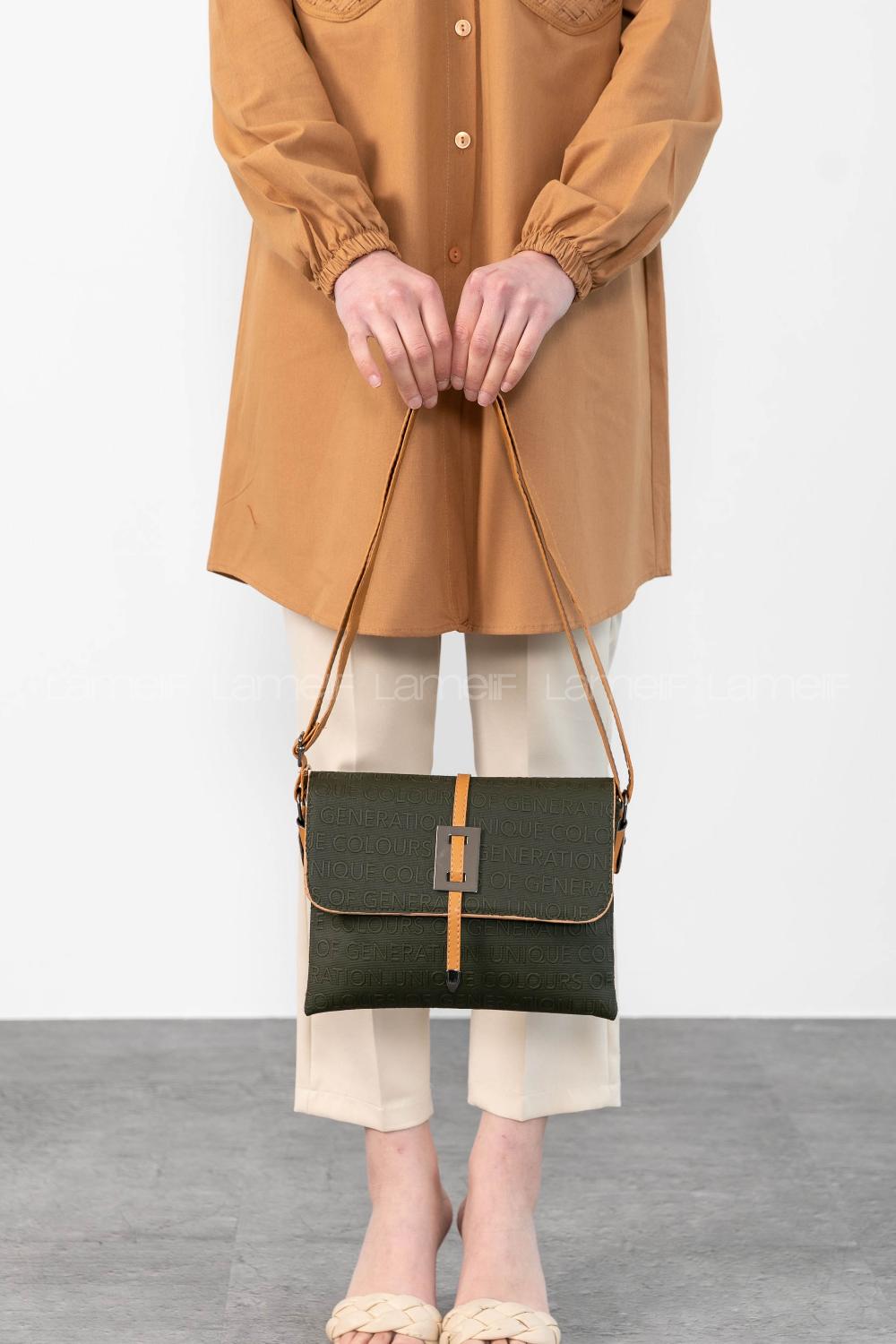 Khaki Buckle Skin Hand Bag Arm Bag Bag