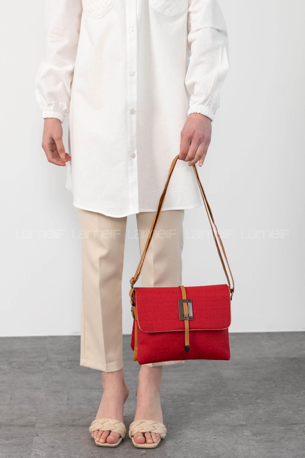 Claret Red Buckle Skin Hand Bag Arm Bag Bag