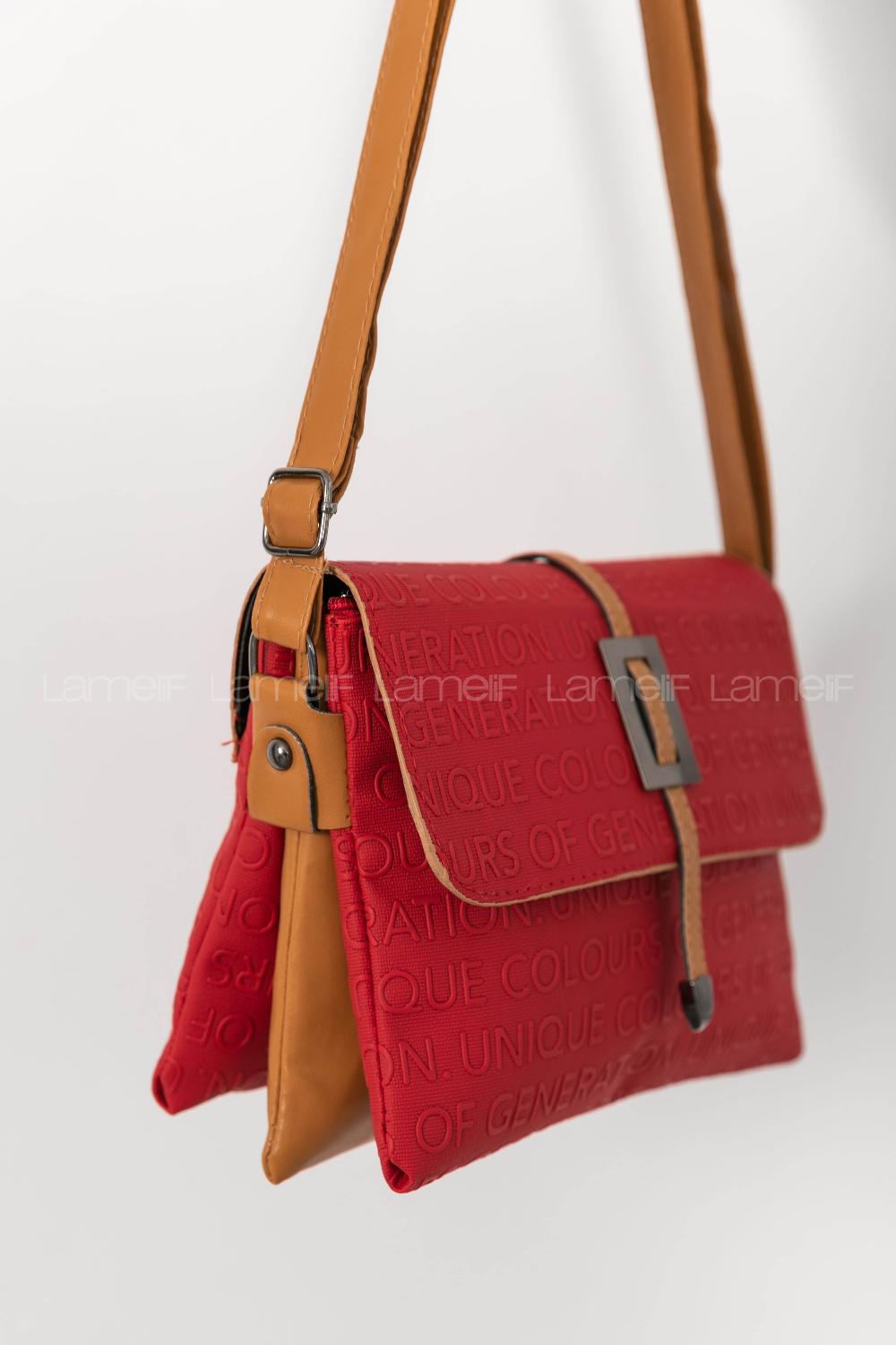 Claret Red Buckle Skin Hand Bag Arm Bag Bag