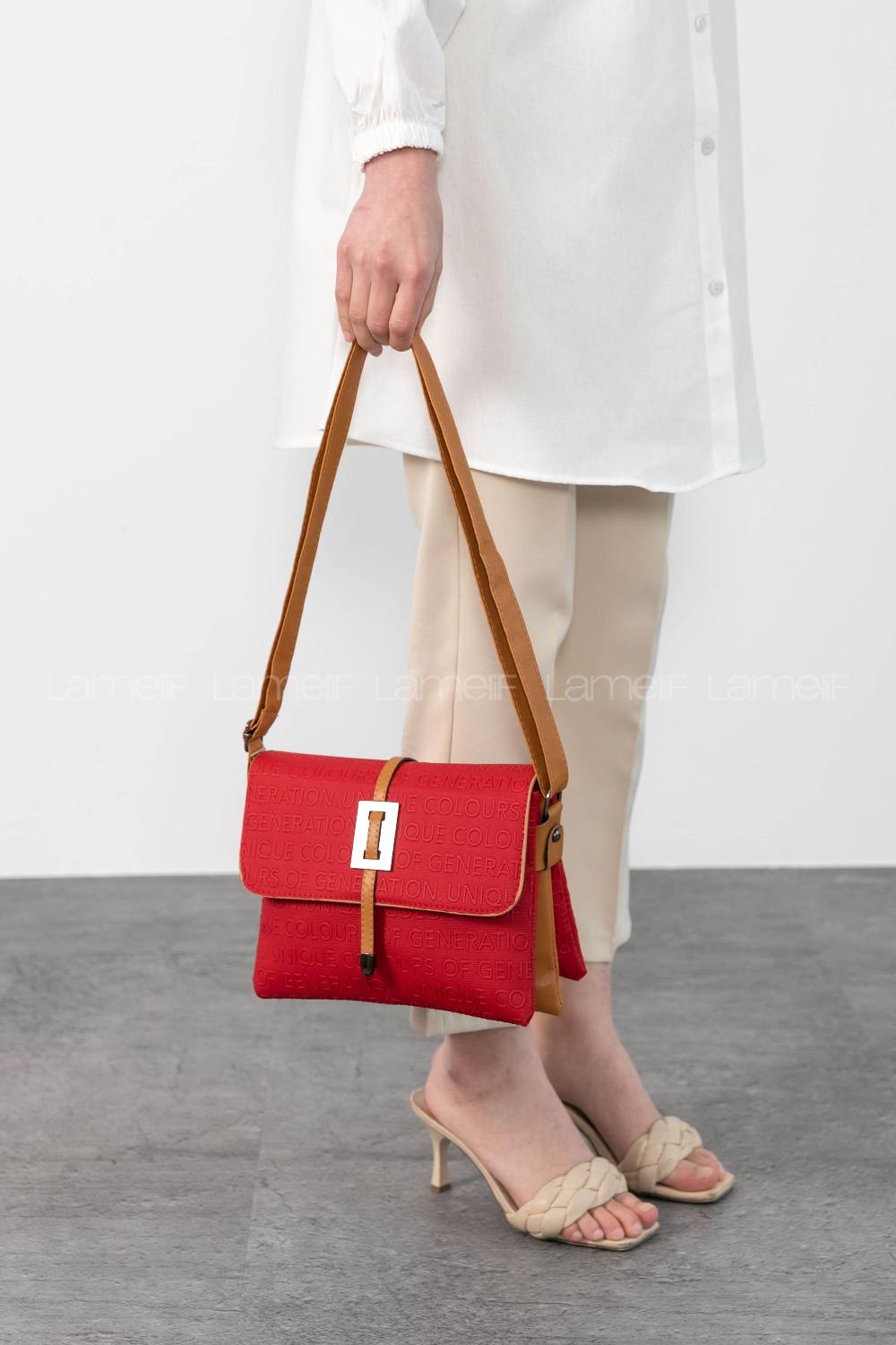 Claret Red Buckle Skin Hand Bag Arm Bag Bag