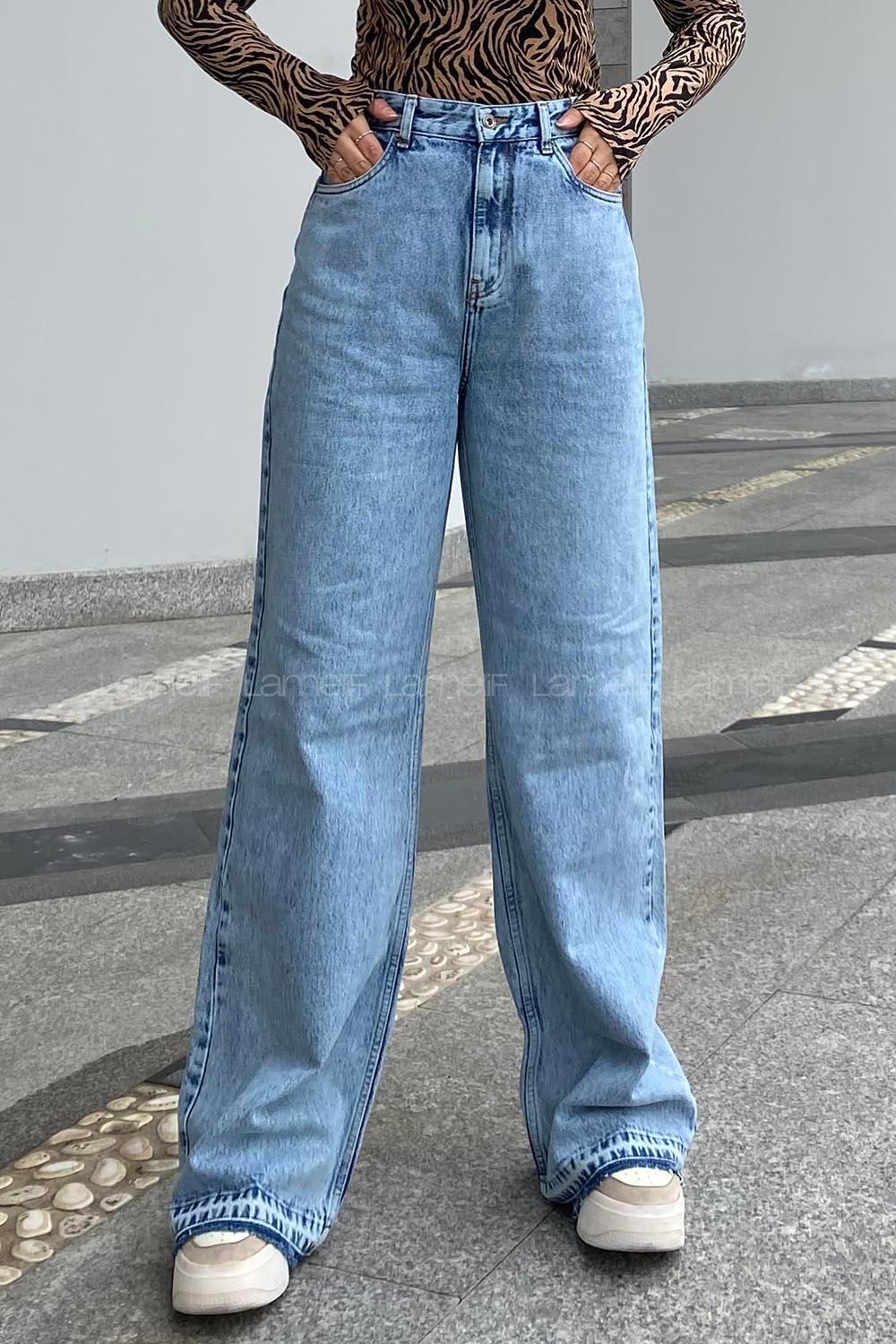 Modalamelif Palazzo Model Paça Sökük Pantolon Buz Mavisi